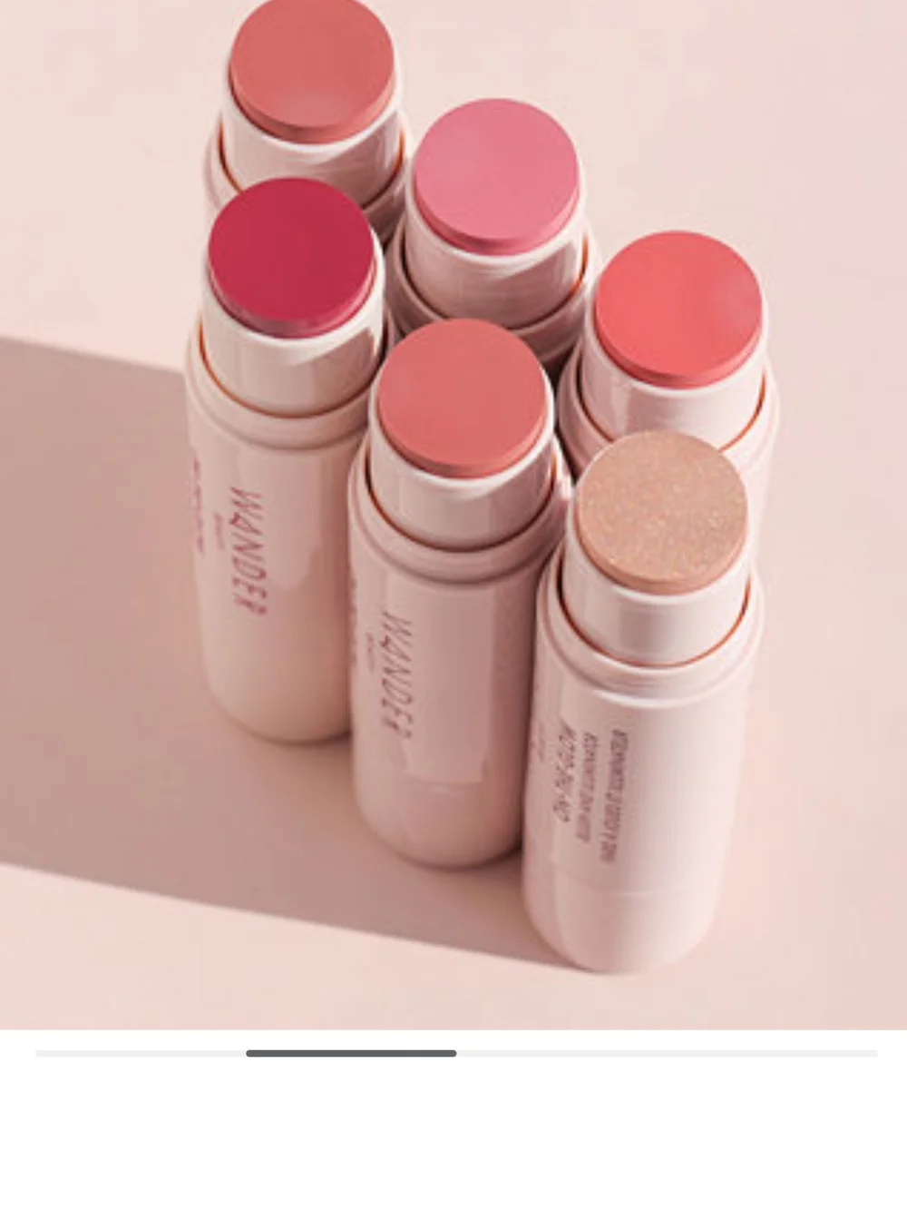Wander Beauty Dual-Ended Cream Blush & Highlighter In Strawberry Fields NIB